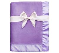 Pro Goleem Couverture polaire pour bébé avec bordure en satin de 5,1 cm, couverture en peluche douce pour garçons et filles pour bébés, violet, 76,2 x 101,6 cm