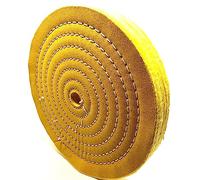 Pro-Graad 1 meule de polissage extra épaisse de 20,3 cm en coton traité jaune moyen, 70 plis - 2,5 cm d'épaisseur avec trou d'arbre de 1,6 cm pour meuleuse d'établi - Idéal pour le polissage au niveau
