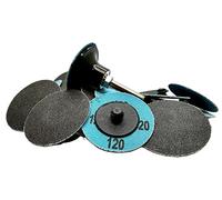 Pro-Graad Lot de 25 disques abrasifs à changement rapide en carbure de silicium de 5,1 cm Grain 40 Type R mâle avec support, idéal pour l'inox, le verre, le plastique et la fibre de verre