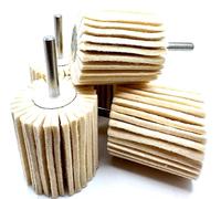 Pro-Graad Lot de 5 roues à lamelles en feutre de 5,1 x 5,1 cm avec tige montée de 6,35 mm, parfaites pour la finition de surface, le polissage, le polissage des plastiques, de la pierre, du verre, de