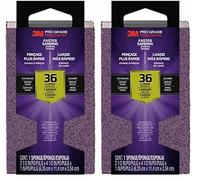 Pro Grade Precision Éponge Abrasive 3M Faster Sanding Block, Grain 36 (Extra-Gros), 24003TRI-XC-B, 6,35 cm x 11,4 cm x 2,54 cm, 1 unité, Rose/Grise (Lot de 2)