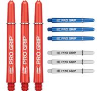 Pro Grip Shafts-Set of 93 Colours,Multicolour3 Size Options (Courte,Intermédiaire,Moyenne)Dart Stems,Accessoires de fléchettes professionnels,tige 2BA Multipack with Rings.[B1160]