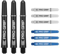 Pro Grip Shafts-Set of 93 Colours,Multicolour3 Size Options (Courte,Intermédiaire,Moyenne)Dart Stems,Accessoires de fléchettes professionnels,tige 2BA Multipack with Rings.[B1162]