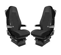 PRO GROUP DE Lot de 4 housses de siège pour camion Volvo FH4 FH5 en cuir écologique 1+1 Noir (siège conducteur + passager)