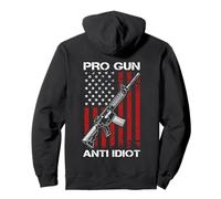 Pro Gun Anti Idiot - AR15 Drapeau USA 2ème Amendement - À l'arrière Sweat à Capuche
