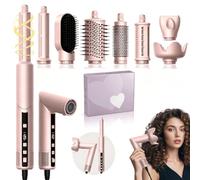 Pro Hairstyler Kit 8 en 1 - Sèche-cheveux ionique 1400 W avec diffuseur, 110 000 tr/min Airstyler avec fer à friser Air 32 mm, Air Brush, brosse ronde | Coiffage rapide pour tous les types de cheveux