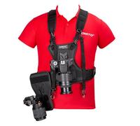 Pro Harnais de Transport Photographe Sangle de Poitrine Corps élastique réglable avec Côté Housse de caméra 1/4""Vis pour 2