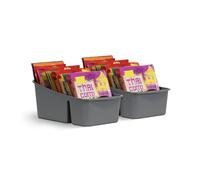 Pro Home Lot de 2 organiseurs de cuisine avec 3 compartiments - Boîte de rangement pour soupes de sacs, mélanges d'épices, etc. Système de rangement pour aliments en plastique