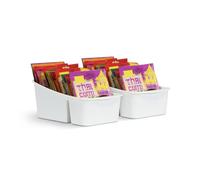 Pro Home Lot de 2 organiseurs de cuisine avec 3 compartiments - Boîte de rangement pour soupes de sacs, mélanges d'épices, etc., système de rangement pour aliments