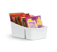 Pro Home Organisateur de cuisine avec 3 compartiments - Boîte de rangement pour soupes de sacs, mélanges d'épices, etc. Système de rangement pour aliments en plastique