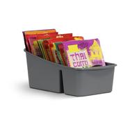 Pro Home Organisateur de cuisine avec 3 compartiments - Boîte de rangement pour soupes en sachets, mélanges d'épices, etc. Système de rangement pour aliments en plastique