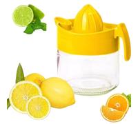 Pro Home Presse-agrumes manuel - 300 ml - Orange - Citron - Citron - Citron - Fruit - Avec pichet en verre - Presse-jus manuel - Jaune - 300 ml