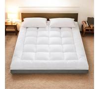 Pro Home Surmatelas lit double 1400 g/m² épais hypoallergénique ferme microfibre douce respirant lavable sangles de sécurité