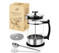 Pro@Home43 Cafetière et théière à Piston 0,6 l pour 4 Tasses (0,35 l également Disponible) Presse à café en Verre Borosilicate résistant à la Chaleur 600 ML avec cuillère doseuse en INOX, livrée en c