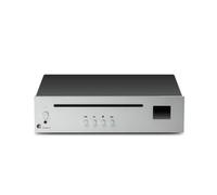 Pro-Ject CD Box E, lecteur CD compact avec mécanisme Red Book, argent | Chargement par fente, DAC interne, sortie RCA analogique et S/PDIF coaxiale, façade aluminium, boîtier métallique