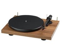 Pro-Ject Debut E Carbon Platine avec bras de lecture en carbone, micro Ortofon 2M rouge, commutation électronique de vitesse, fabriquée en Europe (noyer)