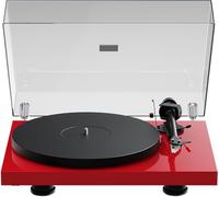 Pro-Ject Debut Evo 2 Platine audio de nouvelle génération avec bras de lecture en carbone et commutation électronique de vitesse - Fabriqué en Europe (rouge brillant)