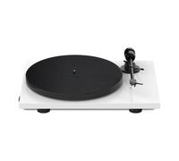 Pro-Ject E1 BT, platine vinyle avec émetteur Bluetooth, blanc mat | Émetteur BT 5.2 avec aptX HD et aptX Adaptive, préampli phono intégré, Audio Technica AT 3600 L, Plug & Play