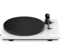 Pro-Ject Platine vinyle E1 Phono – Pointe elliptique AT3600L, préampli commutable, Blanc mat