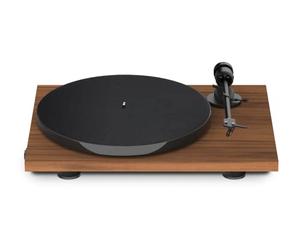 Pro-Ject E1 Tourne-Disque d'entrée de Gamme Plug & Play avec OM5e et Interrupteur de Vitesse électronique 33/45 (Noyer)