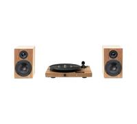 Pro-Ject Juke Box E1 HiFi Set avec Speaker Box 5 E, noyer | Platine, étage phono, Bluetooth et amplificateur en un seul appareil, avec Speaker Box 5 E et câbles inclus