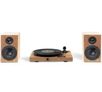 Pro-Ject Jukebox E1 + Speaker Box 5 E - Ensemble stéréo tout-en-un avec Bluetooth - Tourne-disque avec pédalier phono et haut-parleurs - Noyer