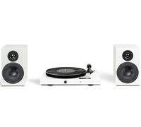 Pro-Ject Jukebox E1 + Speaker Box 5 E - Ensemble stéréo tout-en-un avec Bluetooth - Tourne-disque avec pédalier phono et haut-parleurs - Blanc