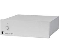 Pro-Ject Phono Box S2, préamplificateur phono MM/MC, argent | Dual Mono, impédance et capacité commutables, 4 niveaux de gain, filtre subsonique, condensateurs WIMA