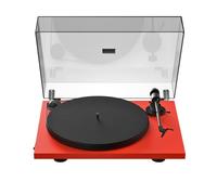 Pro-Ject Primary E Phono - Platine Vinyle avec Préampli Intégré - Rouge | Platine disque audiophile à entraînement par courroie avec cellule Ortofon, capot anti-poussière et sortie commutable.