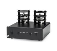 Pro-Ject Tube Box E, préamplificateur phono à tubes MM/MC, noir | 2 ECC83 remplaçables, circuit entièrement discret sans ampli op intégré, filtre subsonique, boîtier métallique