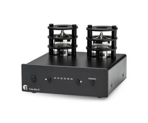 Pro-Ject Tube Box E, préamplificateur phono à tubes MM/MC, noir | 2 ECC83 remplaçables, circuit entièrement discret sans ampli op intégré, filtre subsonique, boîtier métallique