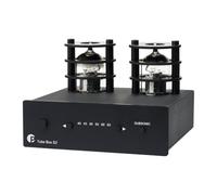 Pro-Ject Tube Box S2, préamplificateur phono à tubes haut de gamme, noir | MM et MC, 2 ECC83 interchangeables, entièrement discret sans ampli op, double mono, boîtier sandwich aluminium/métal
