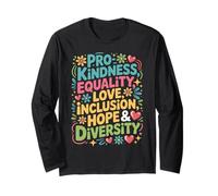 Pro Kindness Equality Love Inclusion Espoir Diversity Retro Manche Longue