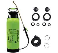 Pro-Kleen Pulvérisateur à pompe à pression de jardin 8 l avec lance en laiton et 2 kits de joints de rechange - Pour désherbant, produits chimiques de jardin, insecticides, fongicides (8 litres)