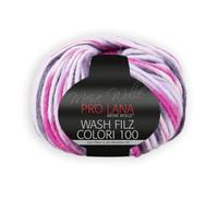 PRO LANA Colori 100 Pelote de feutre pour lavage en laine Rose/rose (710) 100 g/env. 100 m