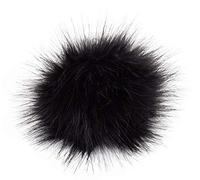 Pro Lana Pompon en fourrure avec bouton pression, noir, 135-2782040-00007, 12-14 cm