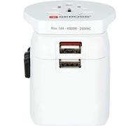 Pro Light Usb Adaptateur De Voyage Universel 2-3 Pôles + Usb 2.4A - Tension Et Puissance : 100V - 630W / 250V - 1575W. Convient Pour Pc. Protection Contre Les Chocs [CHA8222918]