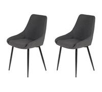 PRO LIVING Chaise 2 chaises Bari Gris foncé