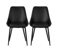 PRO LIVING Chaise Lot de 2 C. Bari noir PU