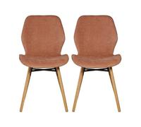 PRO LIVING Chaise Lot de 2 C. Keri marron nèfle tissu