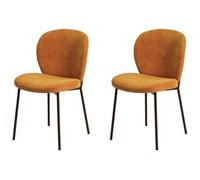 PRO LIVING Chaise Lot de 2 chaise Alba tissu cuivre