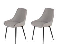 PRO LIVING Chaise Lot de 2 chaises BARI gris clair