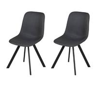 PRO LIVING Chaise Lot de 2 chaises Carl tissu gris foncé