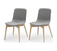 PRO LIVING Chaise Lot de 2 chaises Katy tissu gris clair