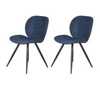PRO LIVING Chaise Lot de 2 chaises Zinia Bleu foncé