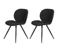 PRO LIVING Chaise Lot de 2 chaises Zinia Noir