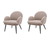 PRO LIVING Fauteuil tissu Lot de 2 Fauteuils Oreo Bouclette gris foncé