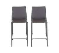 PRO LIVING Tabouret de bar Lot de 2 T. Boreal gris fonce synderme