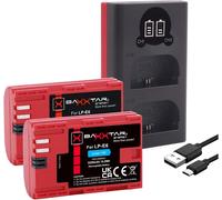 Pro Lp-E6 Batterie (2X 2250 Mah)- Mini 18602 Lcd Dual Caricabatterie (Entrée Usb-C E Microusb)