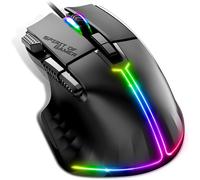 Pro M5, Souris Gamer sans Fil RGB pour PC, 8 Boutons Programmables Dont 1 Rapid Fire, Connexion Bluetooth & 2,4 GHz, Autonomie Longue Durée 90h, Gaming Mouse RGB Ergonomique, Blanc